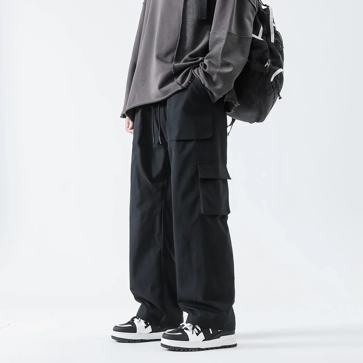 Streetwear Brand - Calças de bolso múltiplo para homens