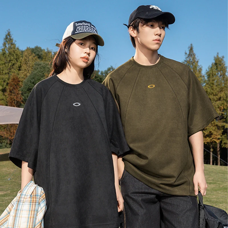 Streetwear Brand Korea - Camiseta Masculina TFETTERS de Camurça Cor