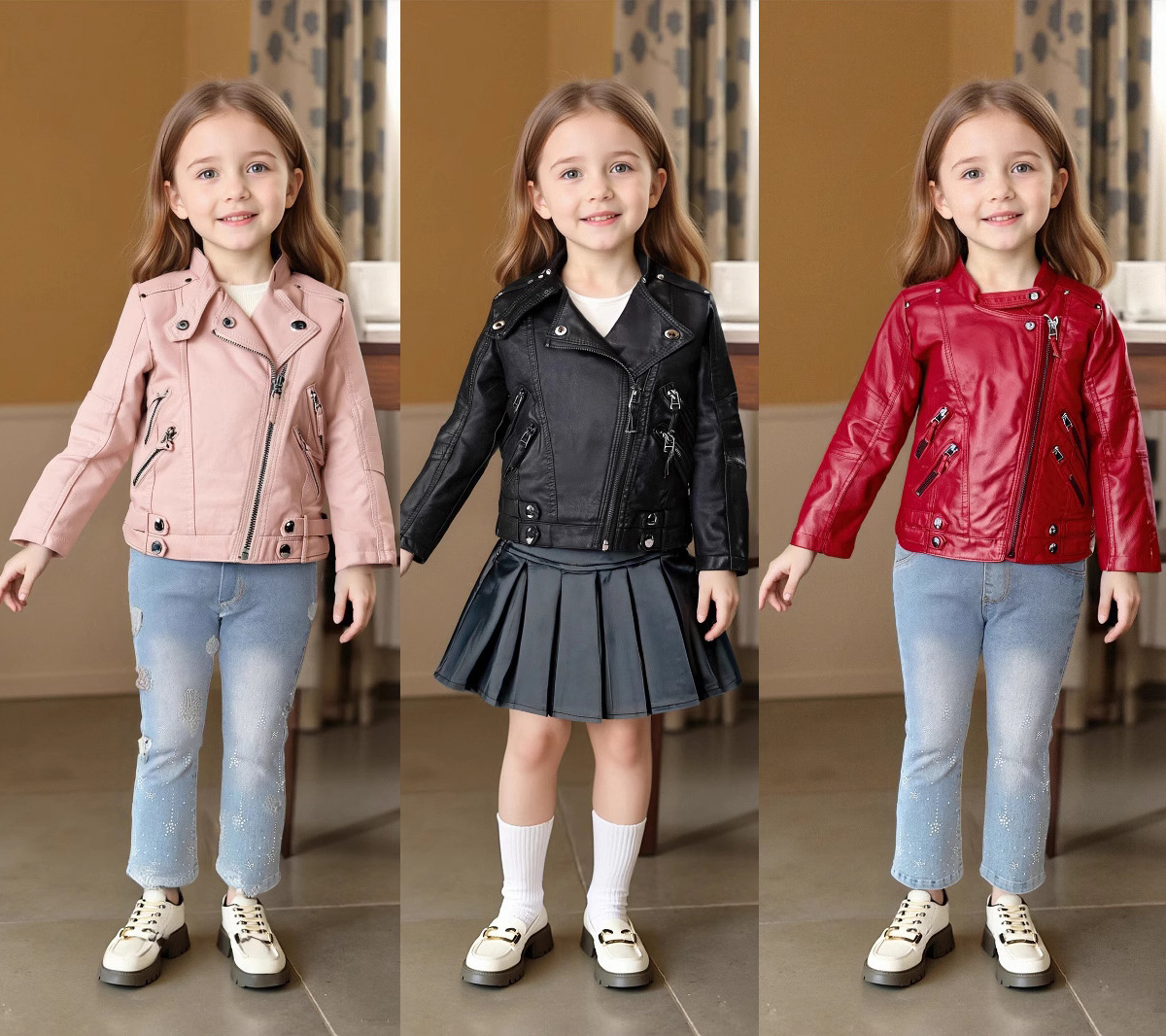 Streetwear Brand Photography - 2-12y meninas natal rosa vermelho motocicleta