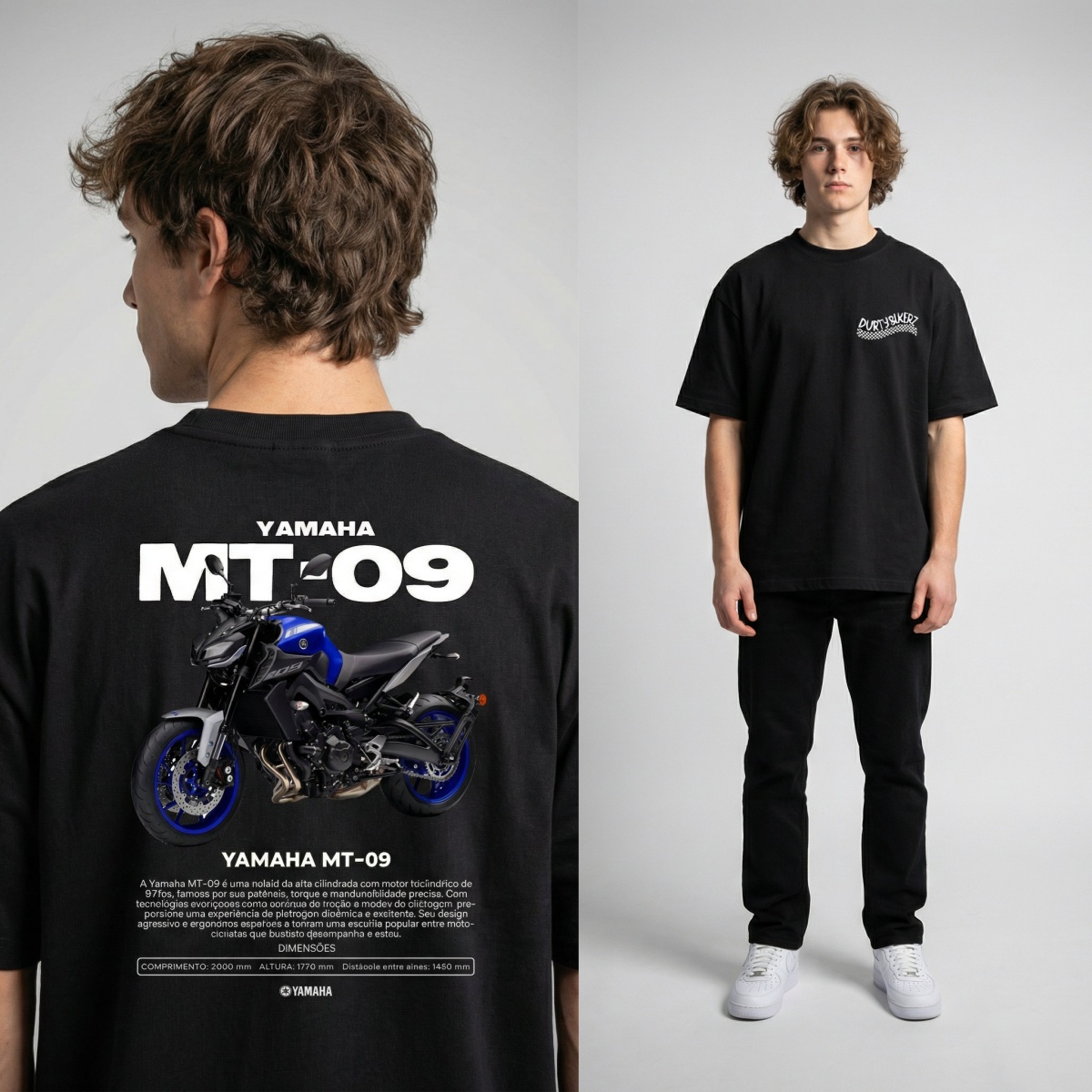 Camiseta Estilo Moto Naked Yam - Women Streetwear Brand avaliação e preço