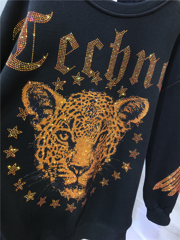 Leopardo strass L-4XL plus siz - Streetwear Brand avaliação e preço