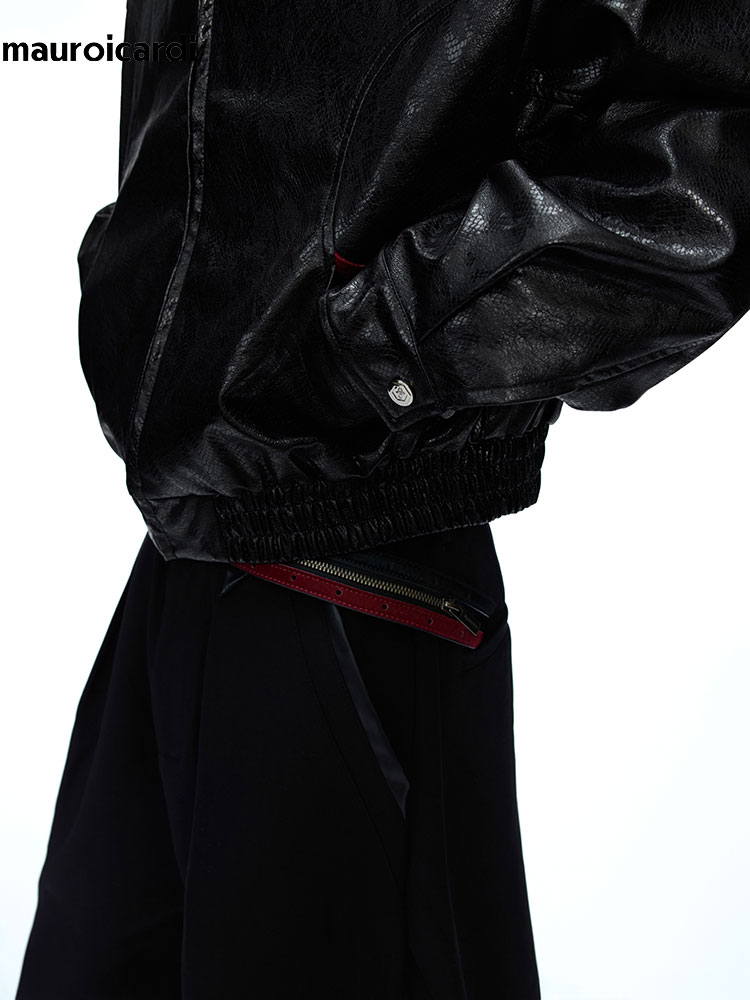 Jaqueta de Couro PU com Estamp - Streetwear Brand Clothing avaliação e preço