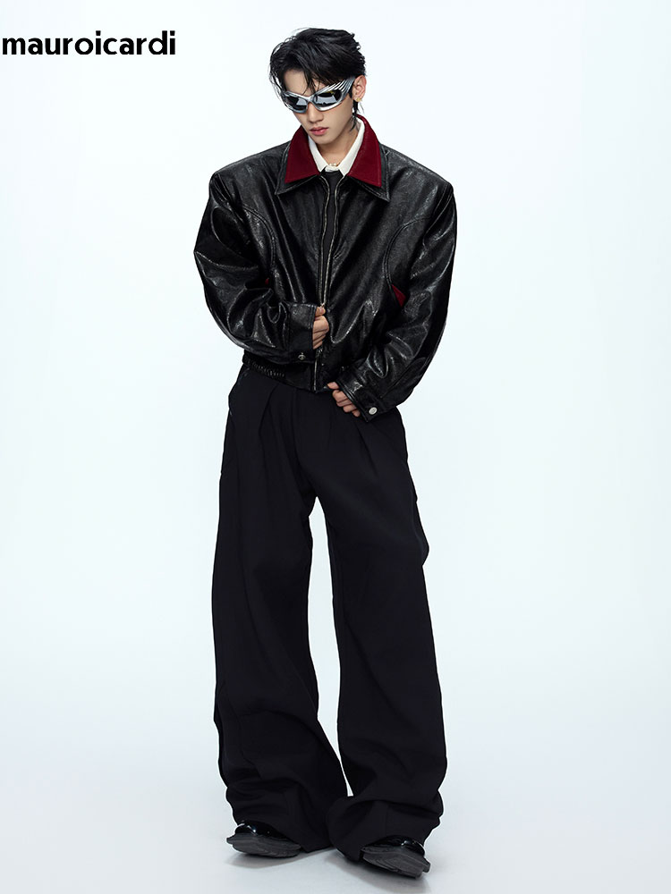 Jaqueta de Couro PU com Estamp - Streetwear Brand Clothing avaliação e preço